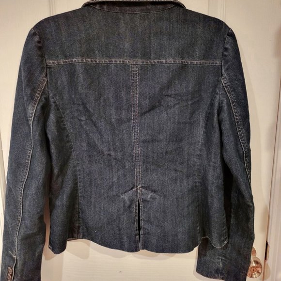 90s ANN TAYLOR Denim Blazer STREET STYLE - Size: 6 - Picture 9 of 9